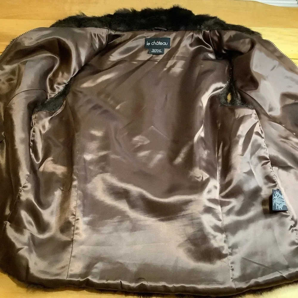 LE CHATEAU Faux Fur Mink Zip Vest Size S - Picture 9 of 15